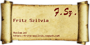 Fritz Szilvia névjegykártya