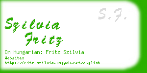 szilvia fritz business card